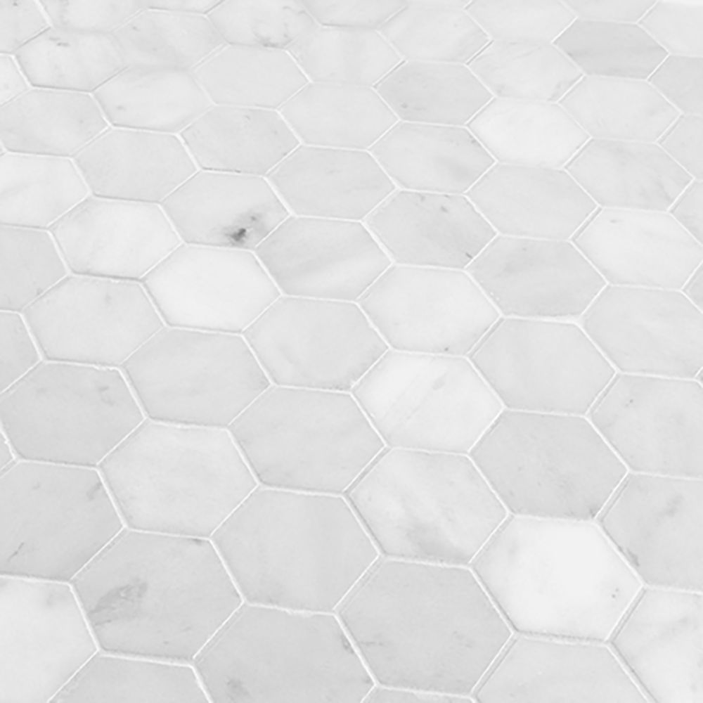 Crystal White 2" Hexagon 9x11