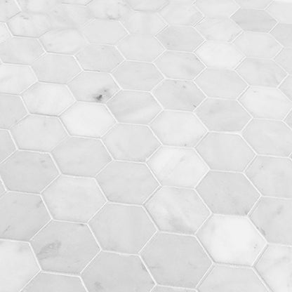 Crystal White 2" Hexagon 9x11
