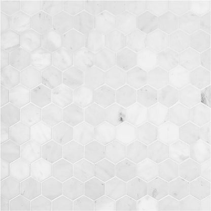Crystal White 2" Hexagon 9x11