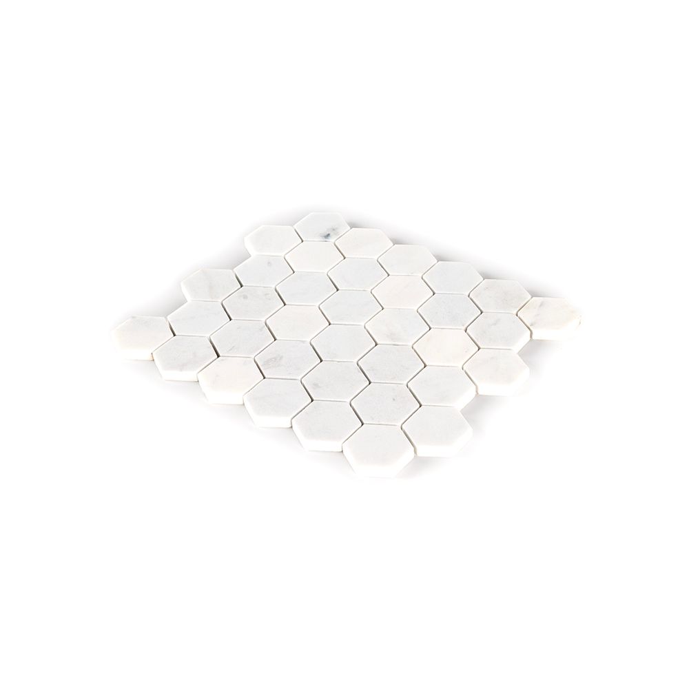 Crystal White 2" Hexagon 9x11