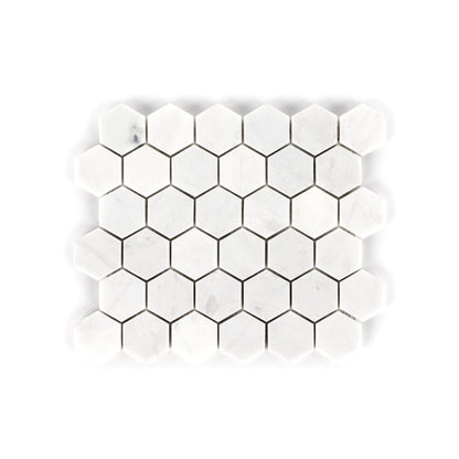Crystal White 2" Hexagon 9x11