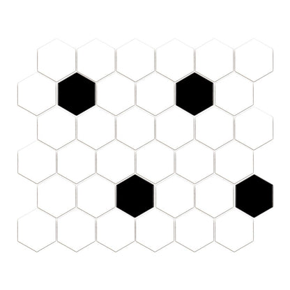 White/Black 2" Hexagon 11x12