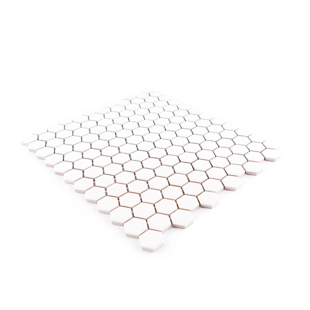 White 7/8" Hexagon 10x12