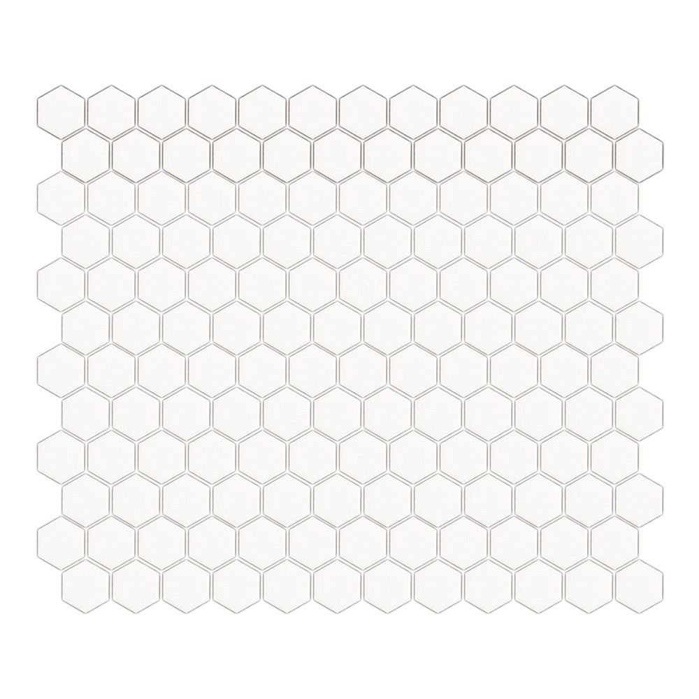 White 7/8" Hexagon 10x12
