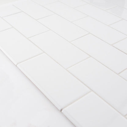 White Single Bullnose 3x6