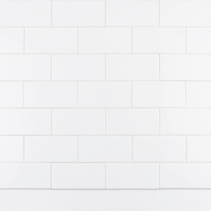 White Single Bullnose 3x6