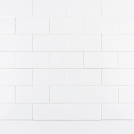 White Single Bullnose 3x6