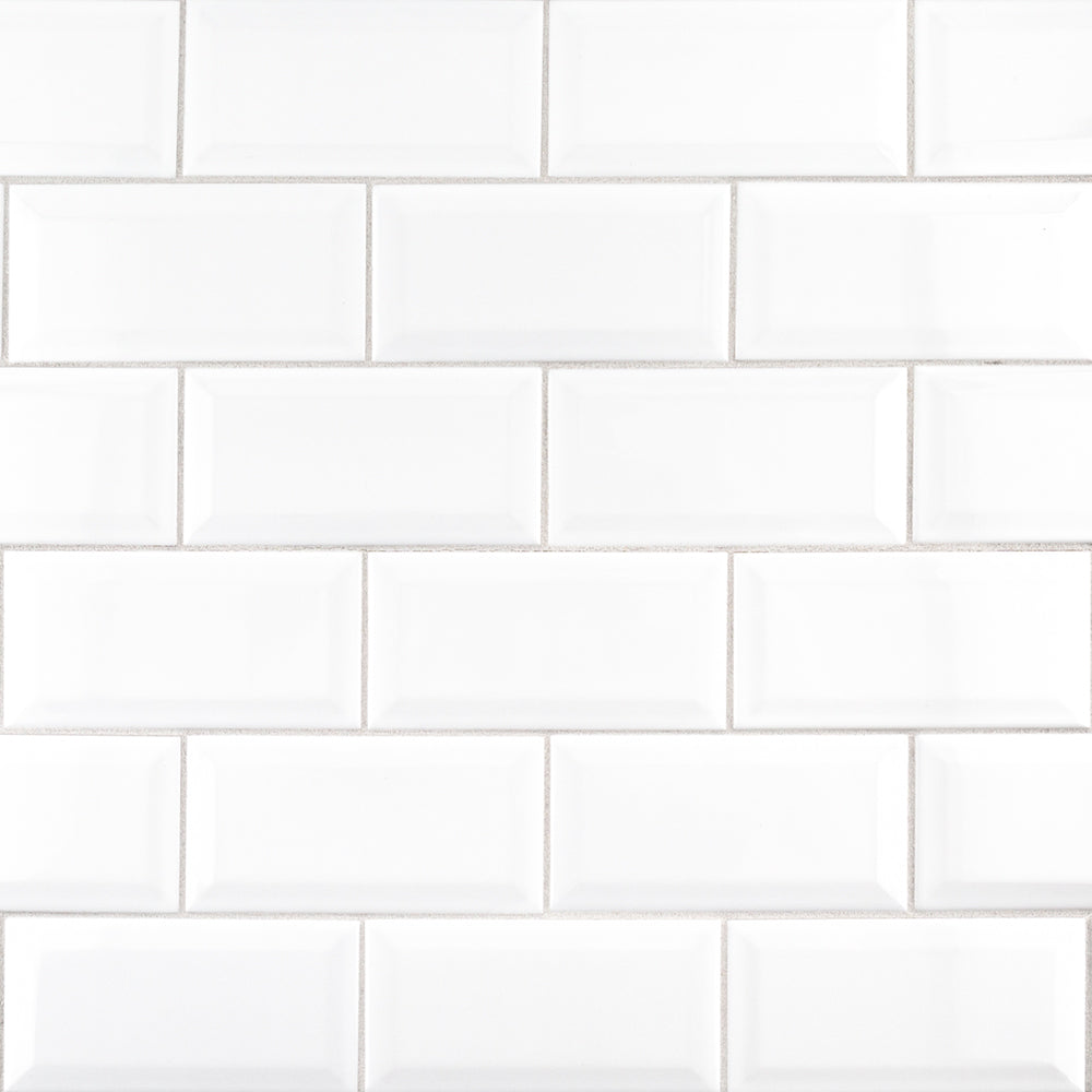 White Beveled 3x6