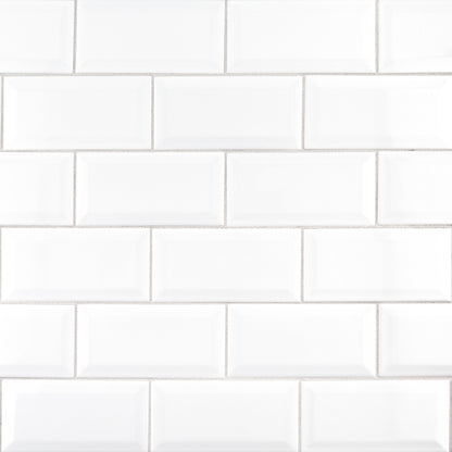 White Beveled 3x6