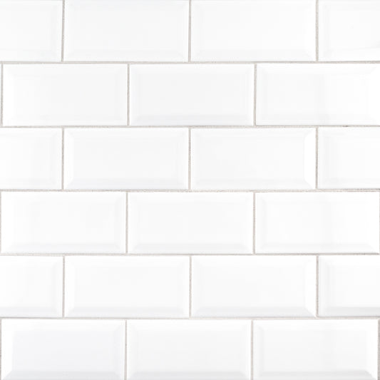 White Beveled 3x6