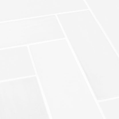 White Brick Herringbone 11x15 Matte