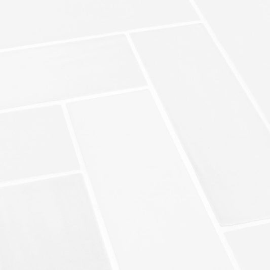 White Brick Herringbone 11x15 Matte