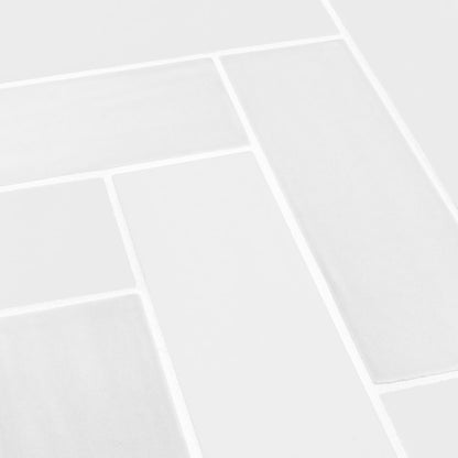 Matte/Gloss White Brick Herringbone 11x15