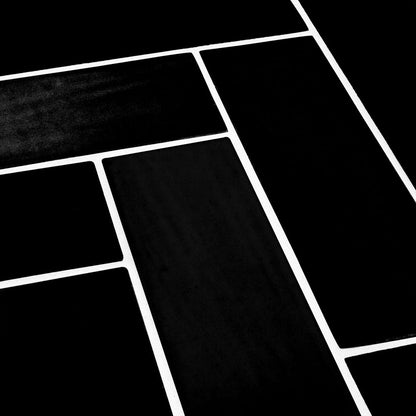 Matte/Gloss Black Brick Herringbone 11x15