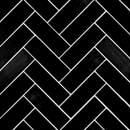 Matte/Gloss Black Brick Herringbone 11x15