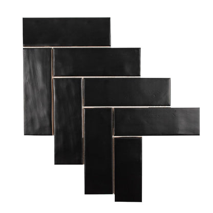 Matte/Gloss Black Brick Herringbone 11x15