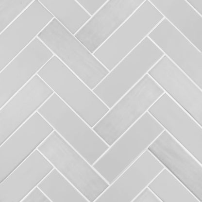 Grey Brick Herringbone 11x15 Matte