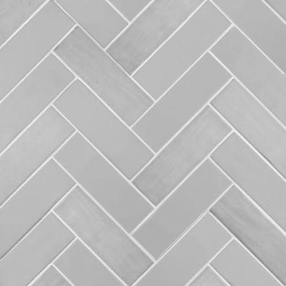 Matte/Gloss Grey Brick Herringbone 11x15