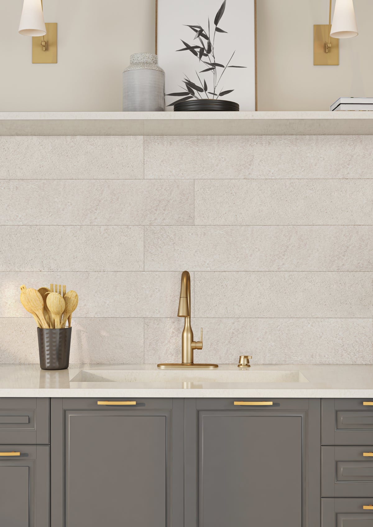 Taupe Field Tile  Serene Relief 8x47