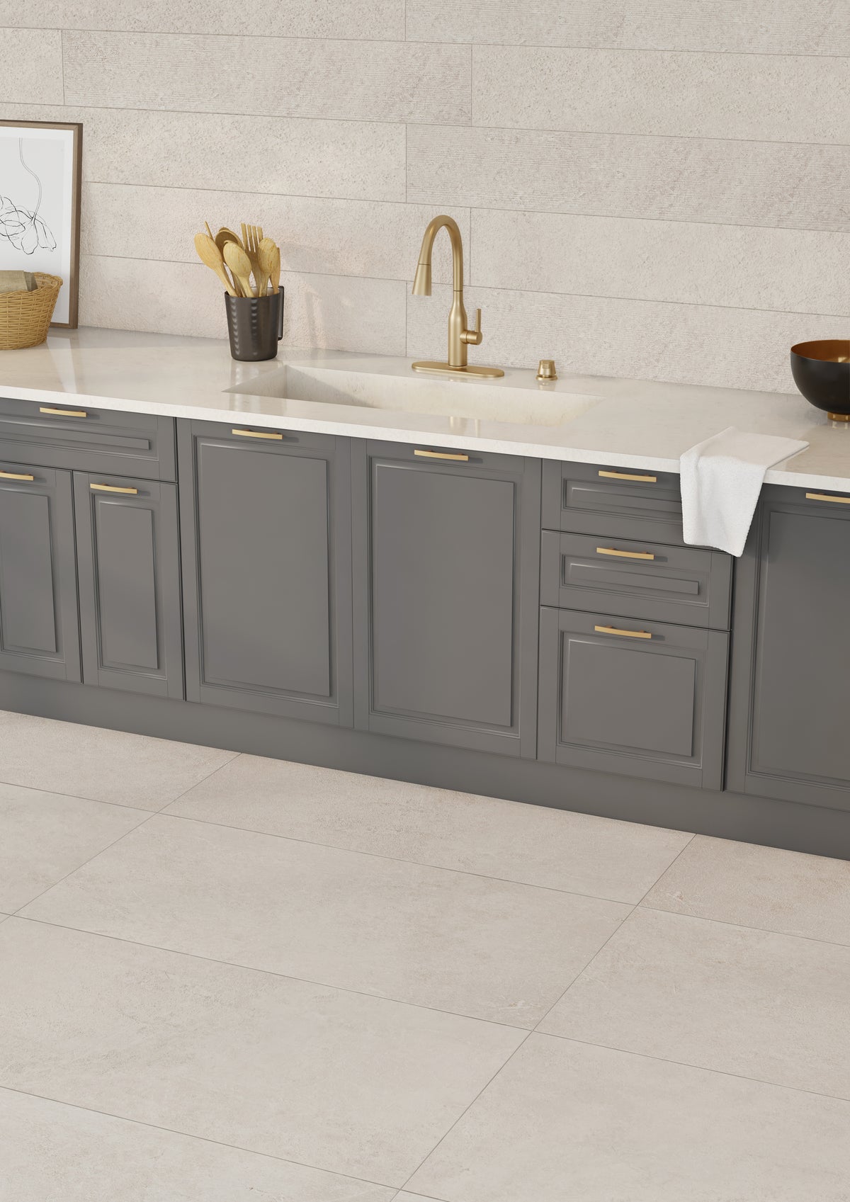 Taupe Field Tile  Serene Relief 8x47