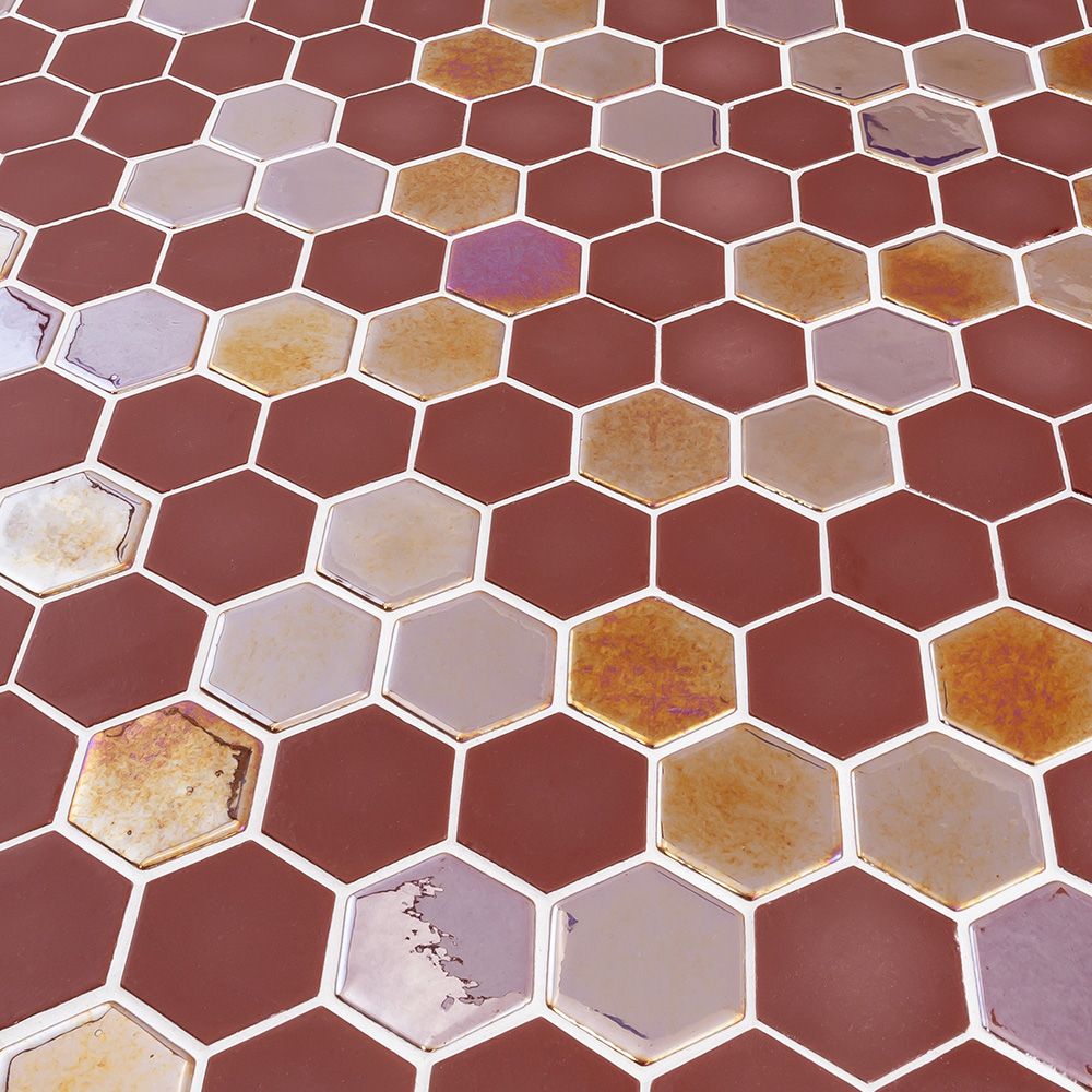 Burgundy Brill Hexagon 11x12
