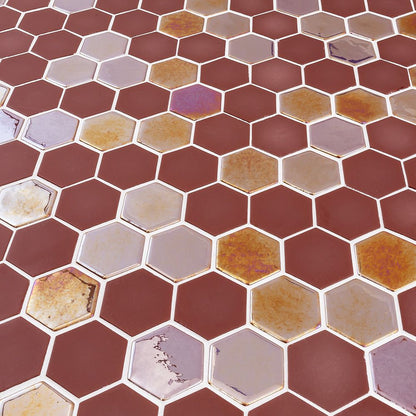 Burgundy Brill Hexagon 11x12