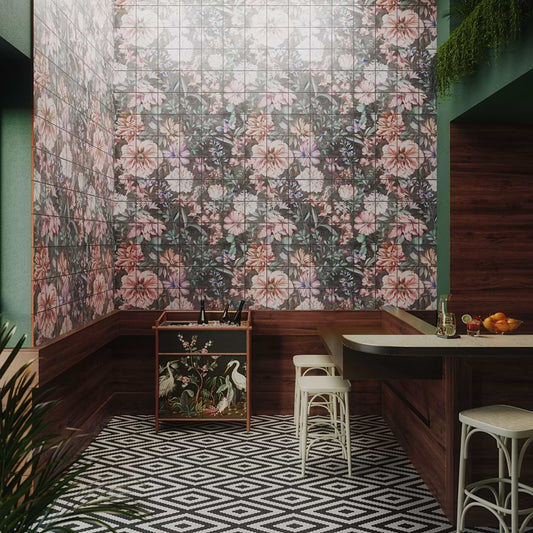Garden Pink Mural 8X8 Matte