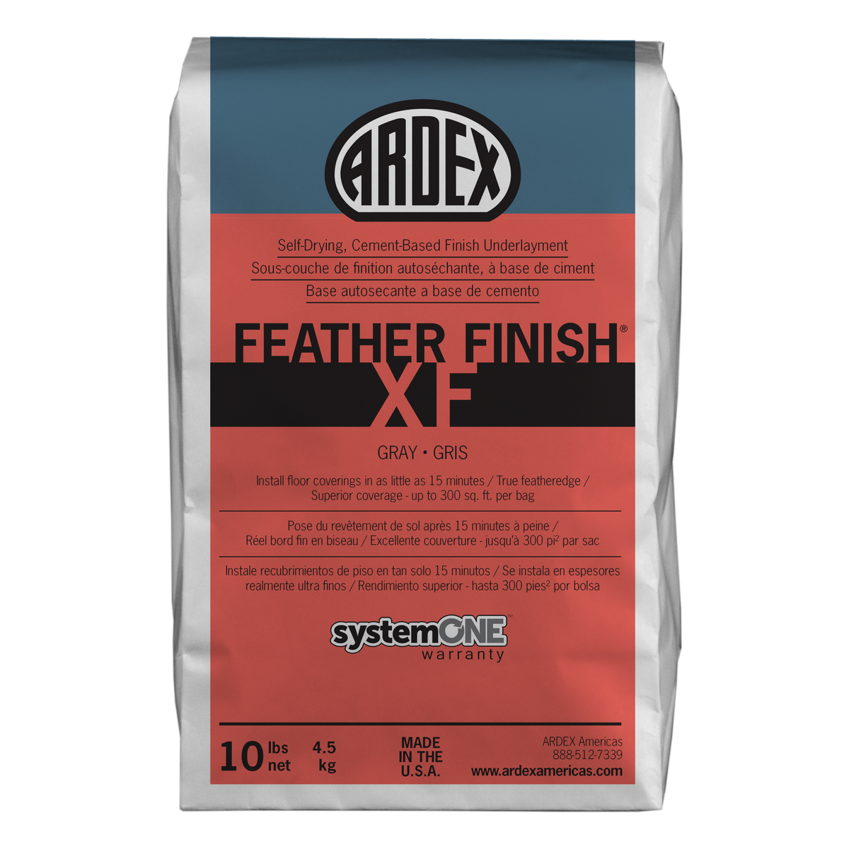FEATHER FINISH XF Self-Drying Cement-Based Finishing Underlayment Gray