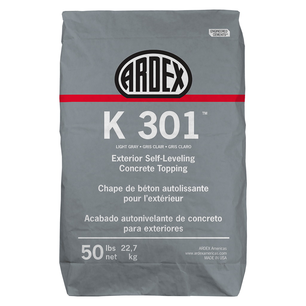 ARDEX K 301 exterior self-leveling concrete topping, 50 LB bag