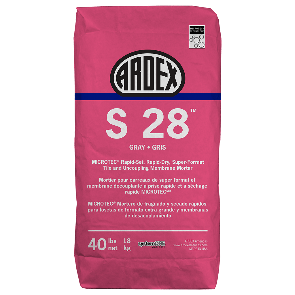 S 28 MICROTEC Rapid Set, Rapid Dry Super Format Tile & Uncoupling Membrane Tile & Stone Mortar (WHITE)