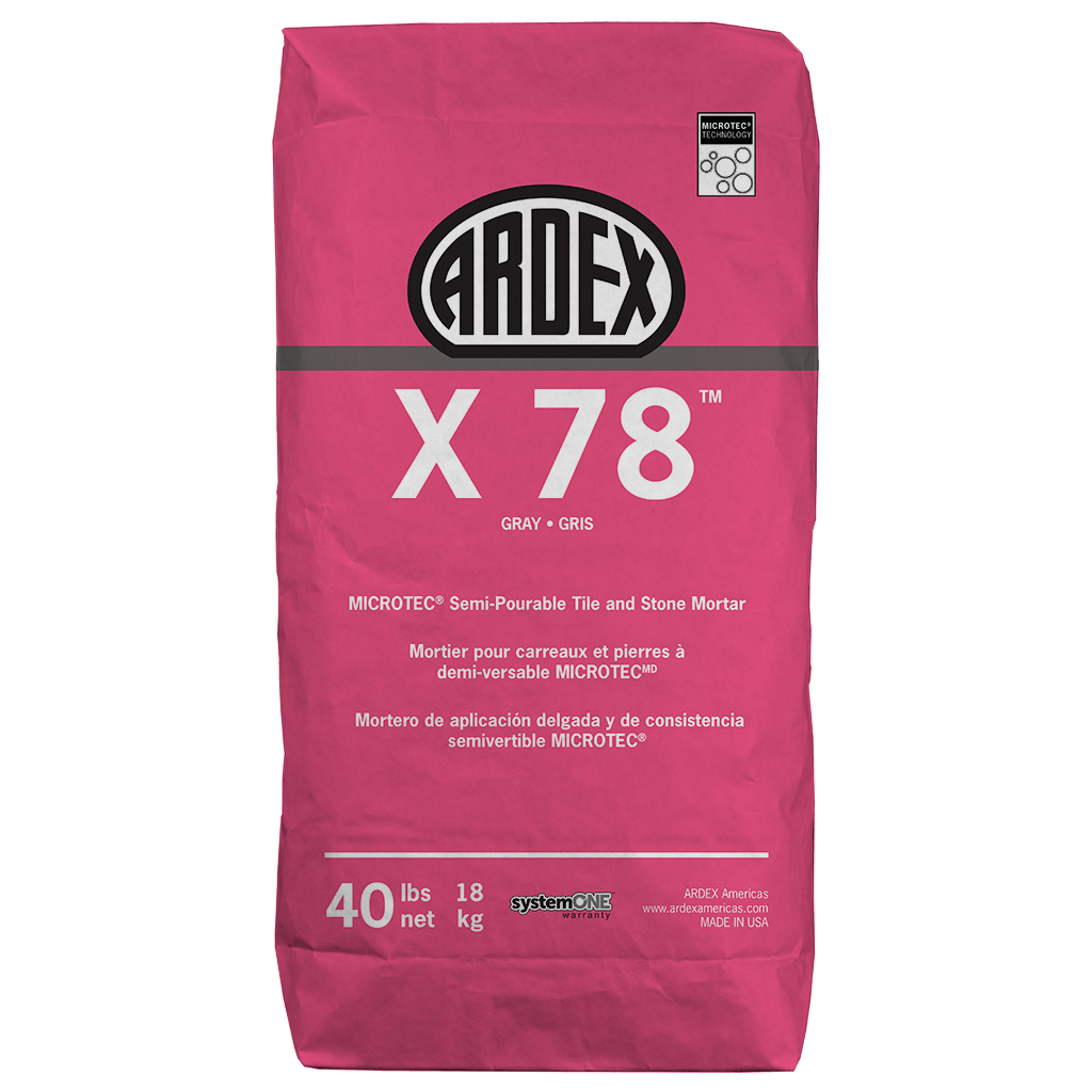 X 78 MICROTEC Semi-Pourable Tile and Stone Mortar (GRAY)