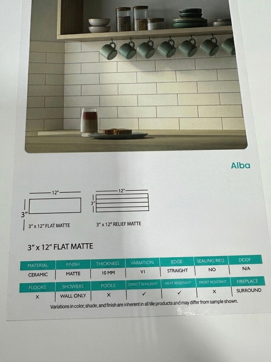 Alba Flat 3x12 Matte