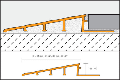 Aluminum Ramp Reducer 1/2" 8ft 2in Matte