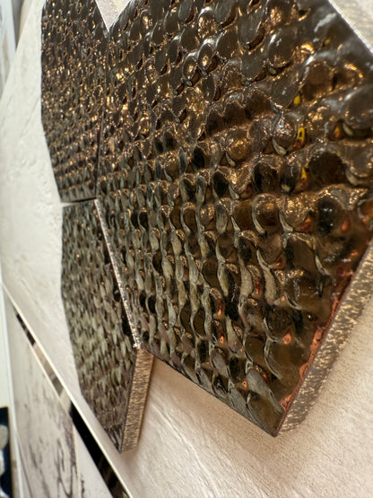 Shiny Copper Textured Hexagon 9x11