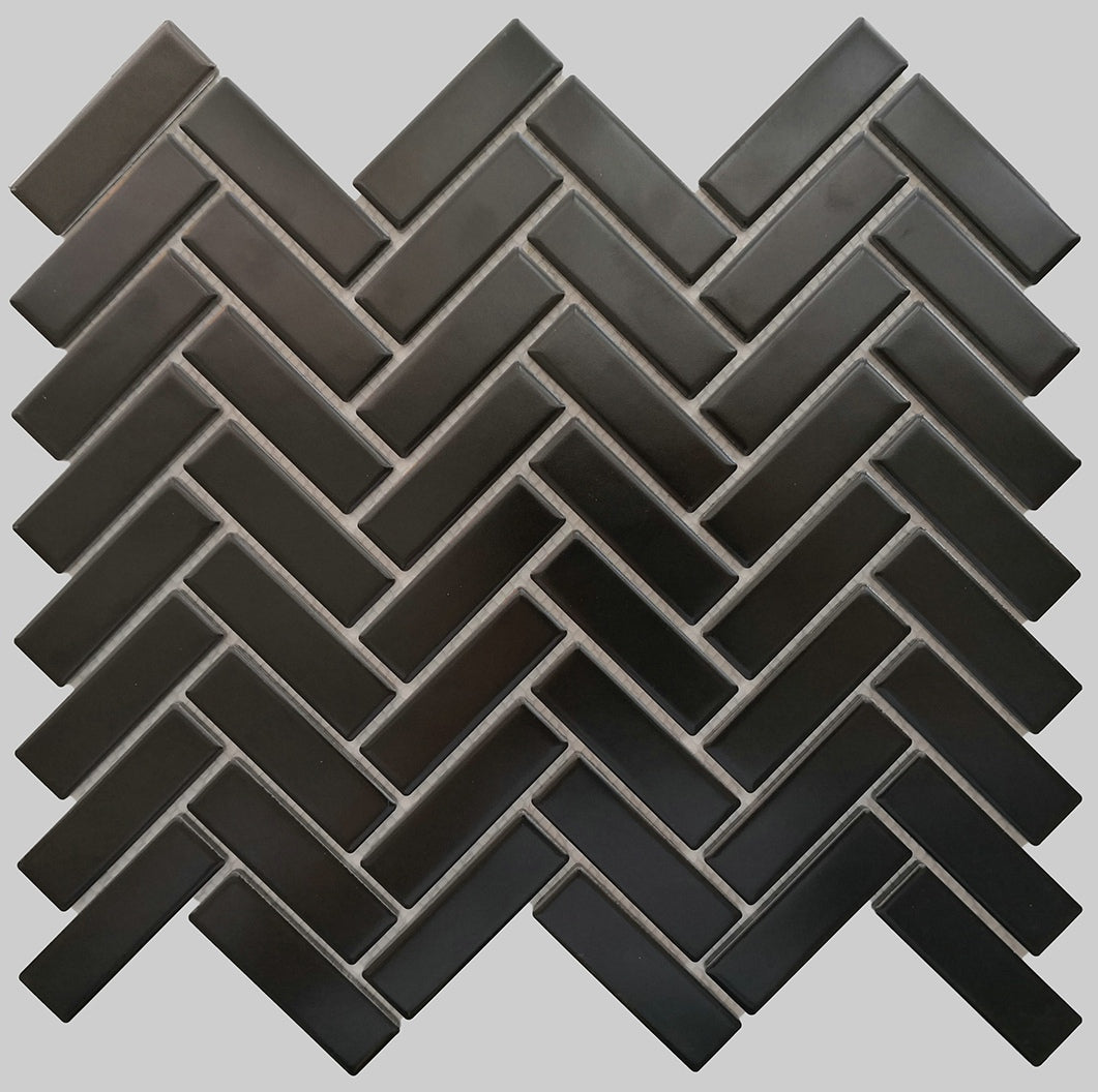 Black Herringbone 1x3
