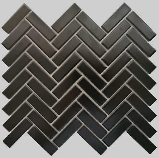 Black Herringbone 1x3