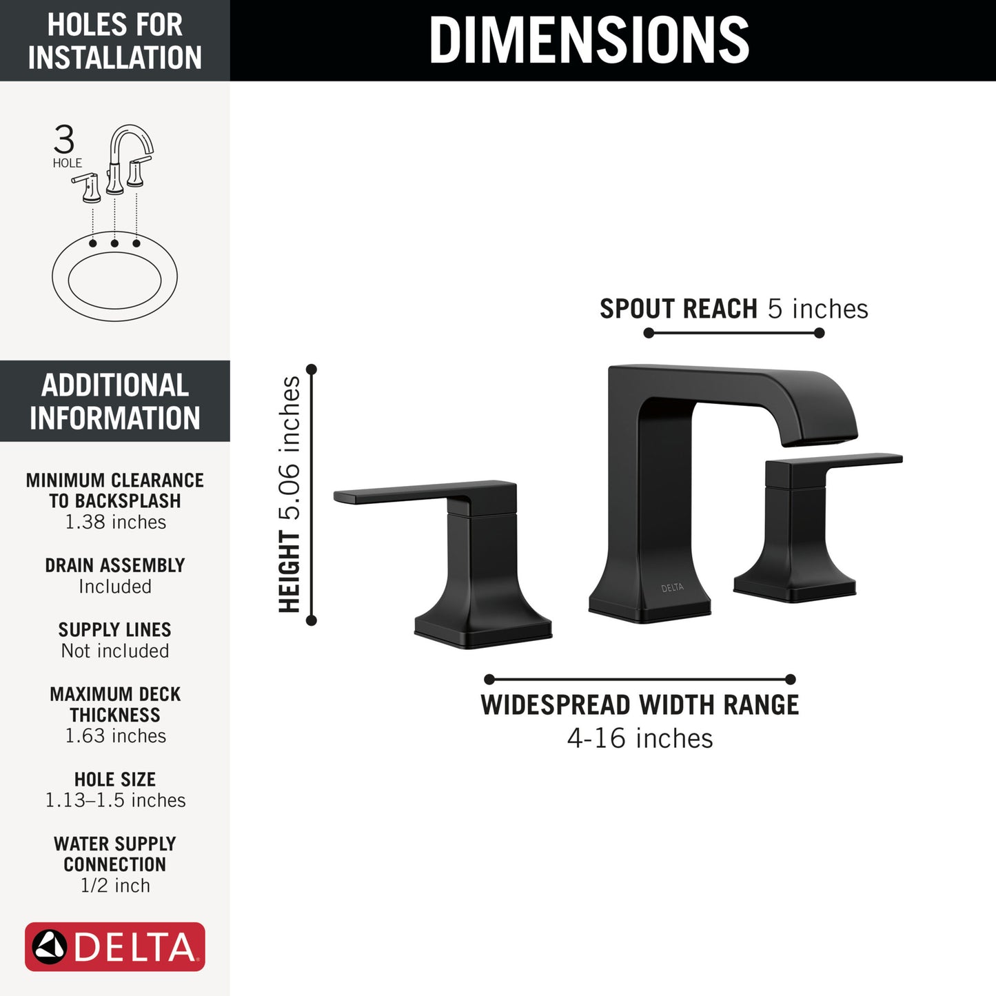 Bathroom Faucet Matte Black