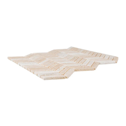 Beige Chevron Mosaic 12x14