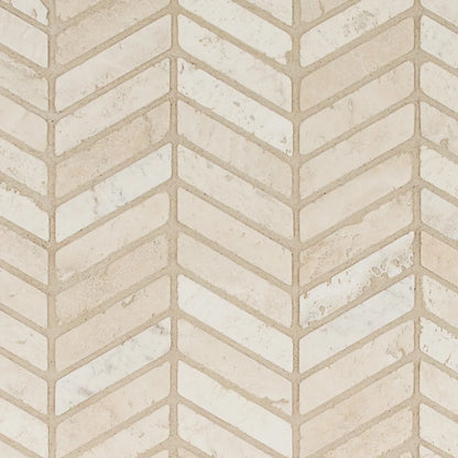 Beige Chevron Mosaic 12x14