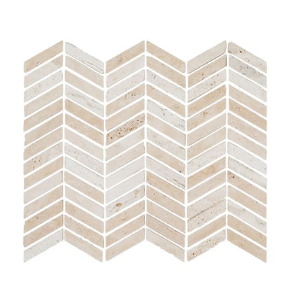 Beige Chevron Mosaic 12x14