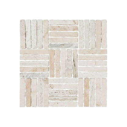 Beige Parquet Mosaic 12x12