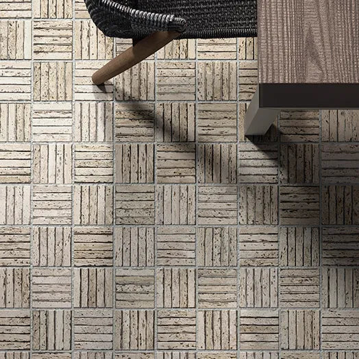 Beige Parquet Mosaic 12x12