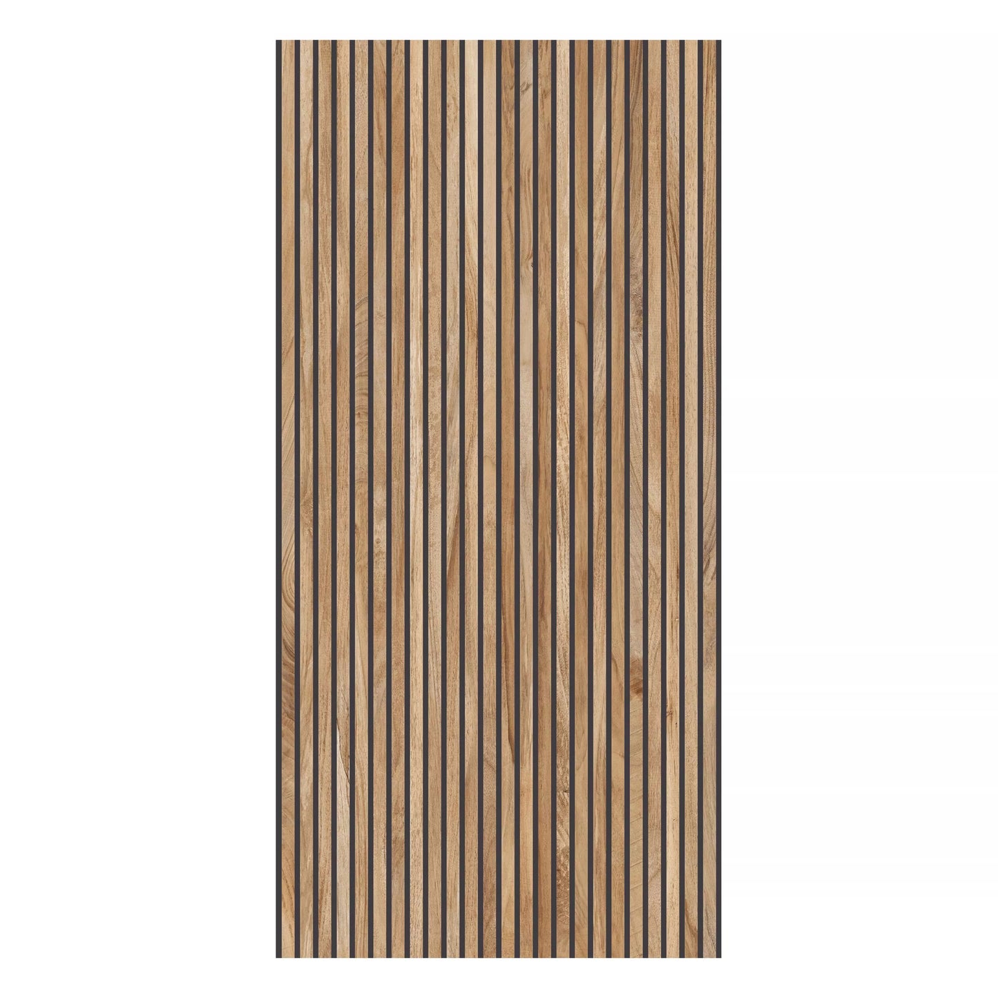 Wooden panel with vertical stripes on a white background