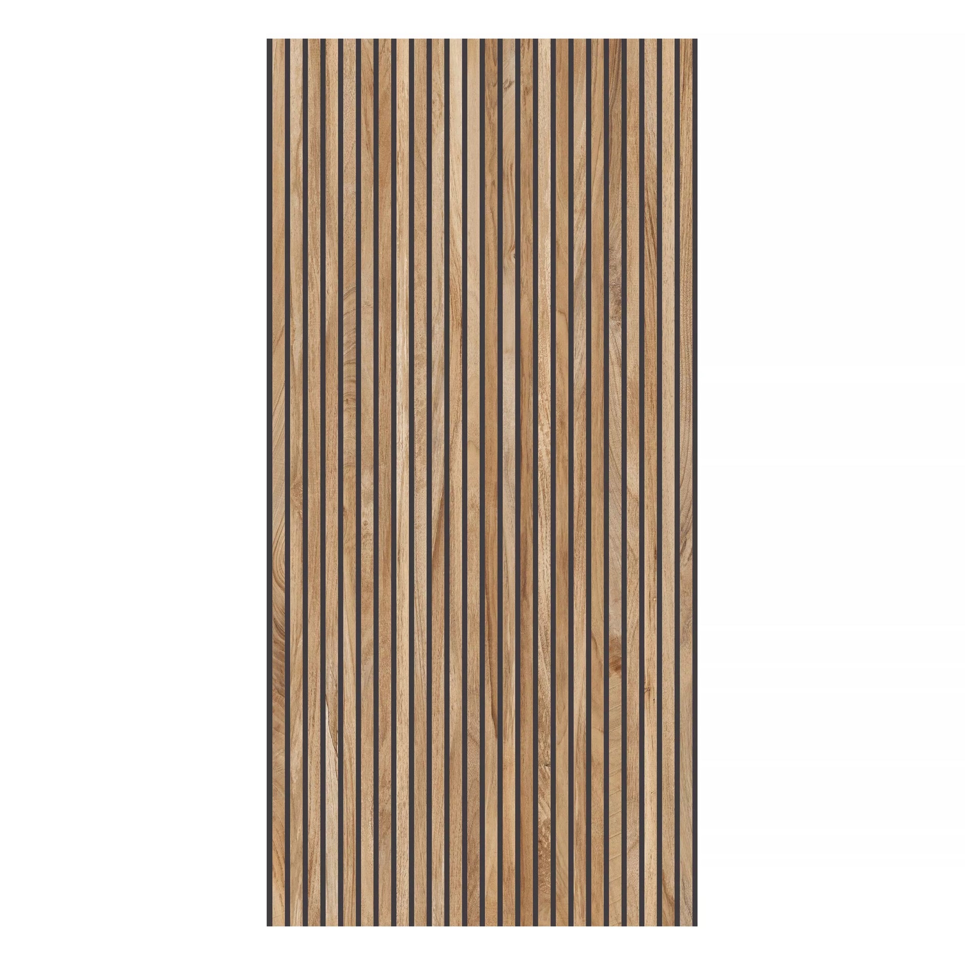 Wooden panel with vertical stripes on a white background