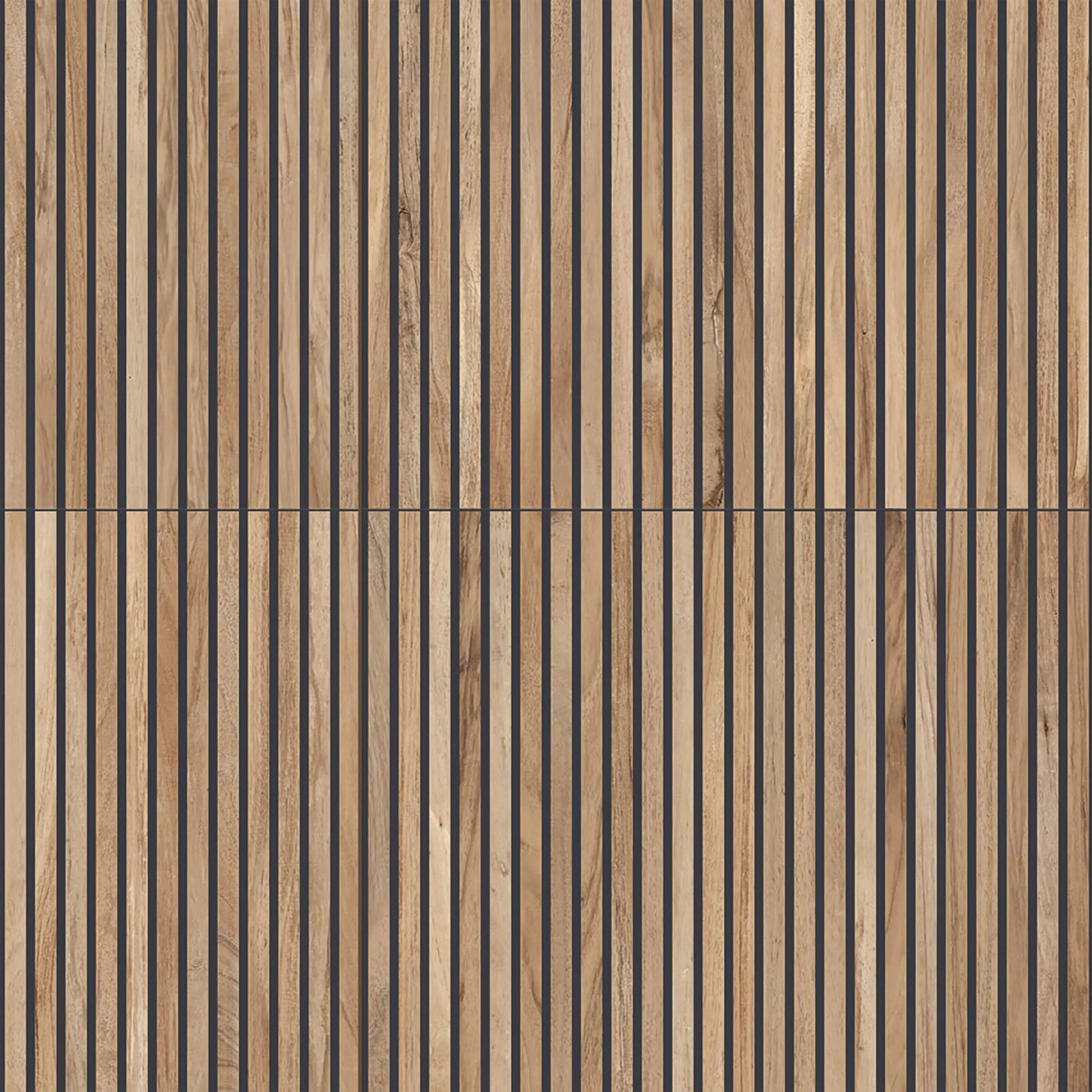 Wooden panel with vertical stripes pattern