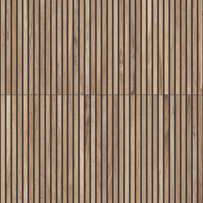Wooden panel with vertical stripes pattern