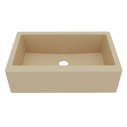 Bisque Large Single Bowl Farmhouse Sink 34"