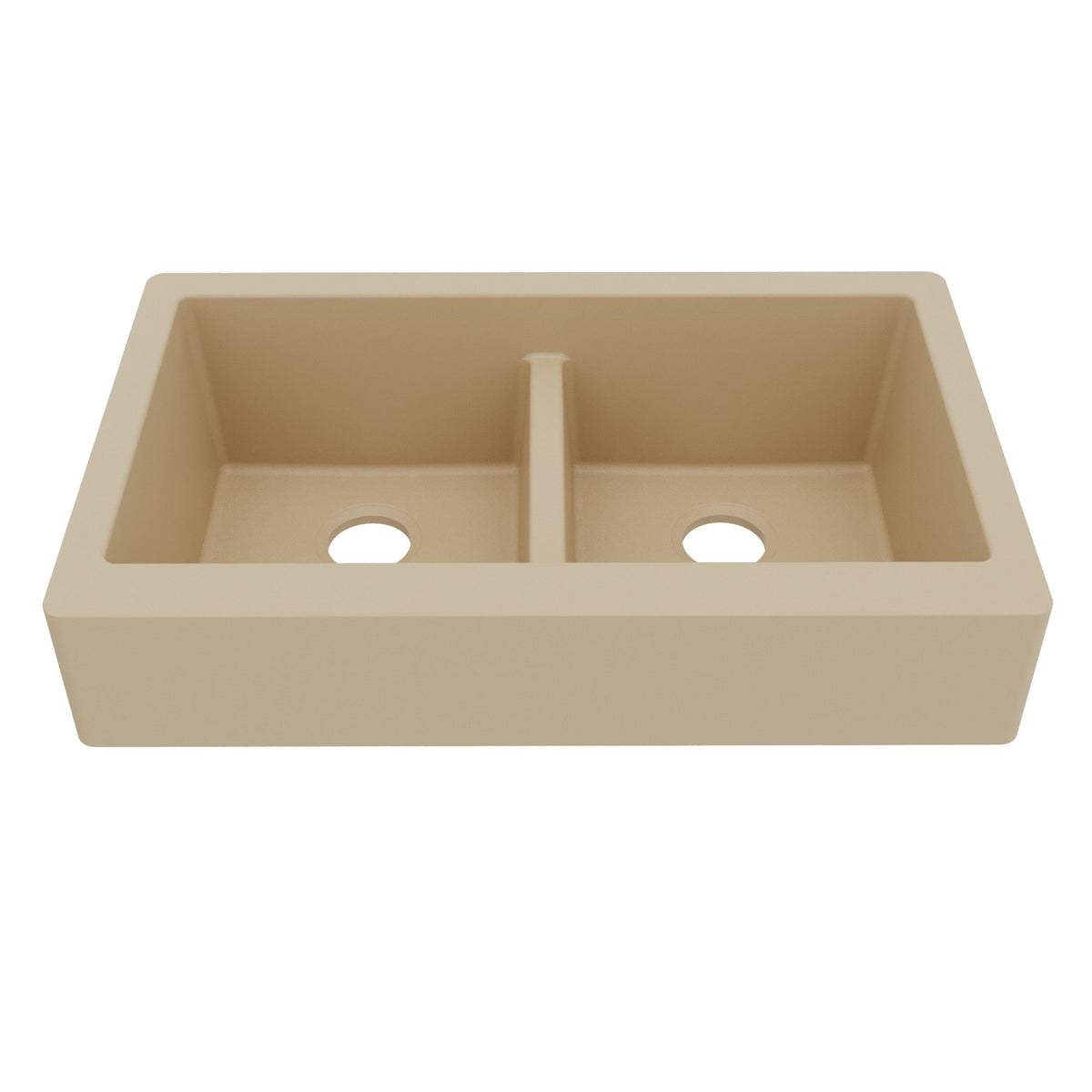Bisque Retrofit Double Equal Bowl Farmhouse Sink 34"