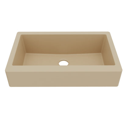 Bisque Retrofit Large Single Bowl Farmhouse Sink 34"