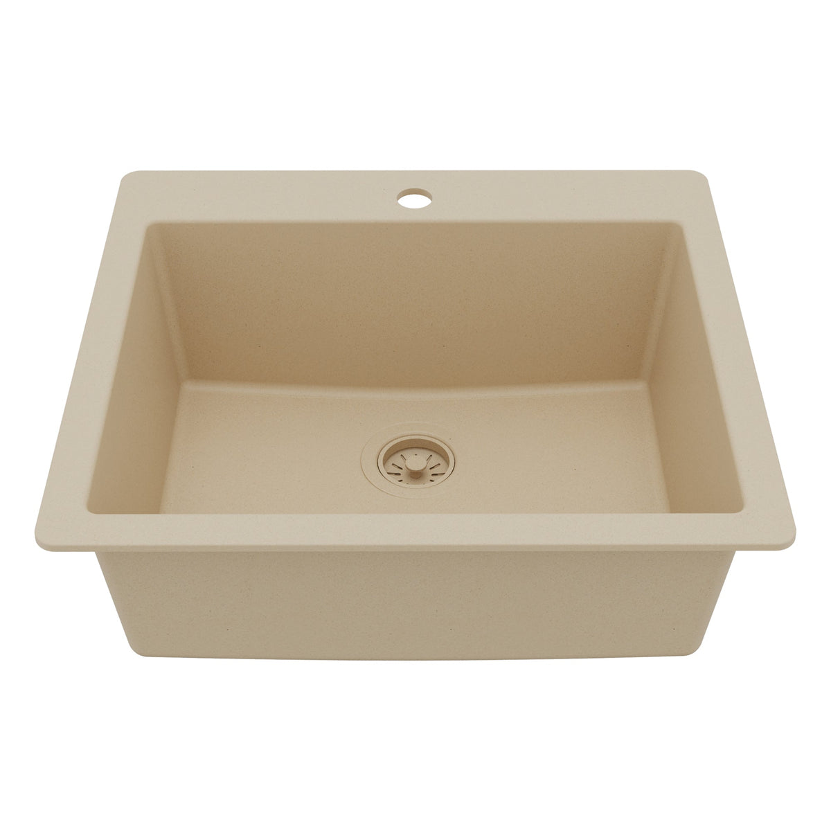 Bisque Single Bowl Top Mount Sink 25"